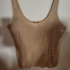 Express Gold Sequin Tank Top